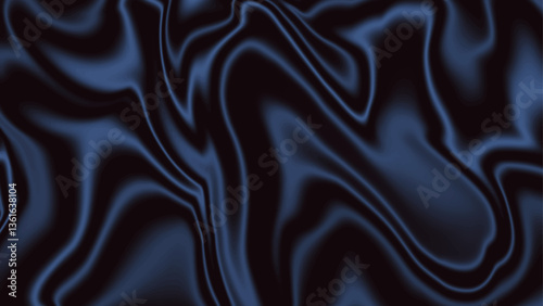 Abstract waves pattern of deep blue and black, with a sleek, reflective finish that suggests fluid motion.