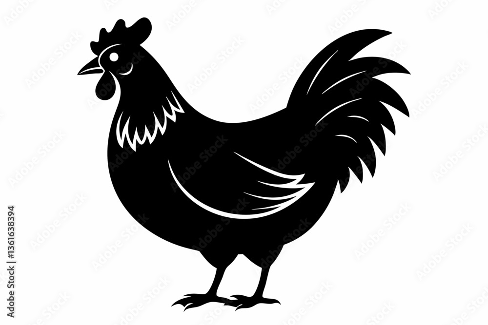 chicken silhouette line art vector illustration chicken silhouette line art vector illustration