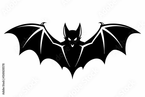 bat silhouette line art vector illustration
