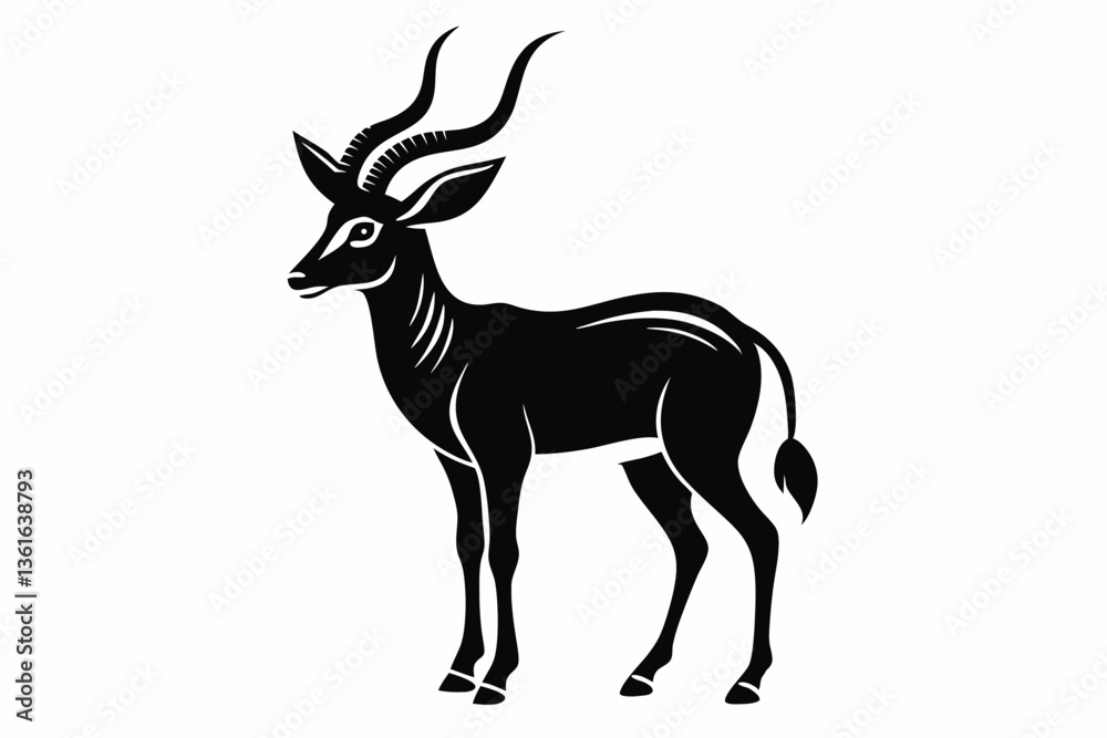 antelope silhouette line art vector illustration antelope silhouette line art vector illustration