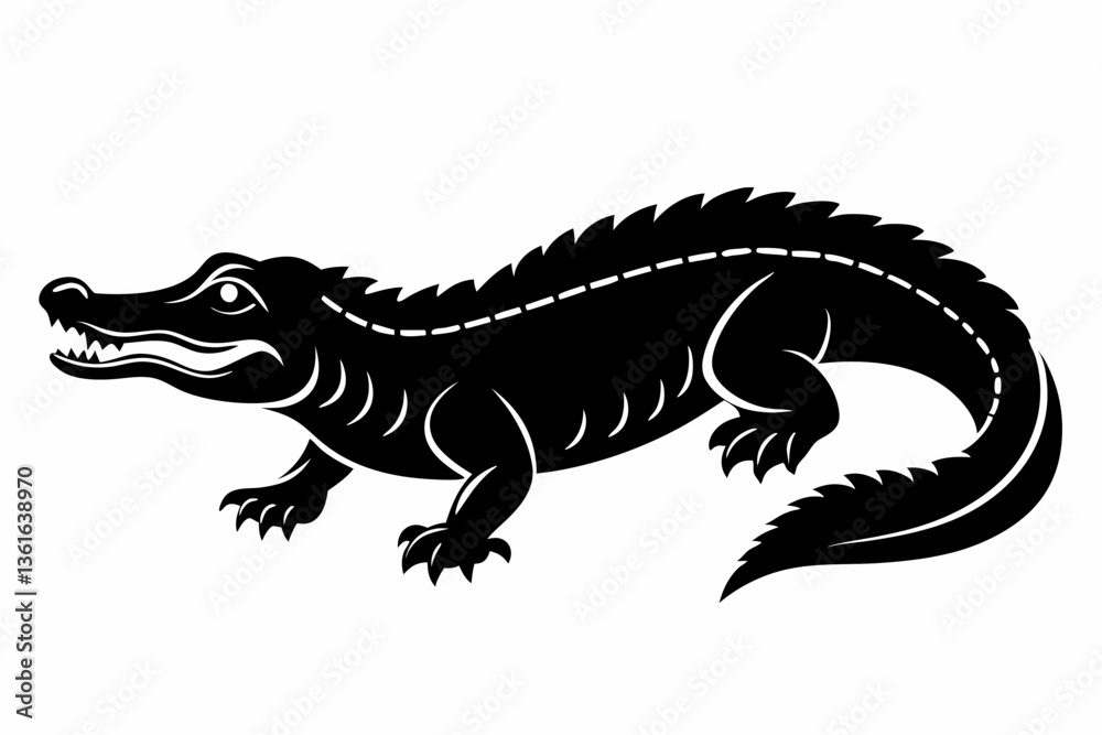 alligator silhouette line art vector illustration alligator silhouette line art vector illustration