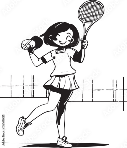 girl playing badminton