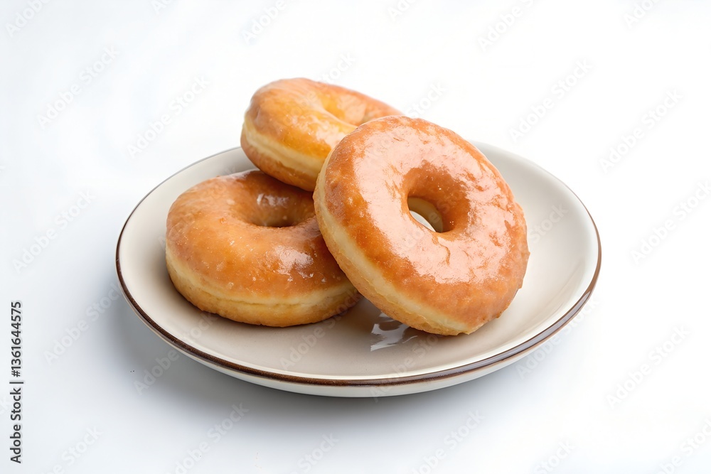 Delicious Donuts plate on white background Delicious Donuts plate on white background