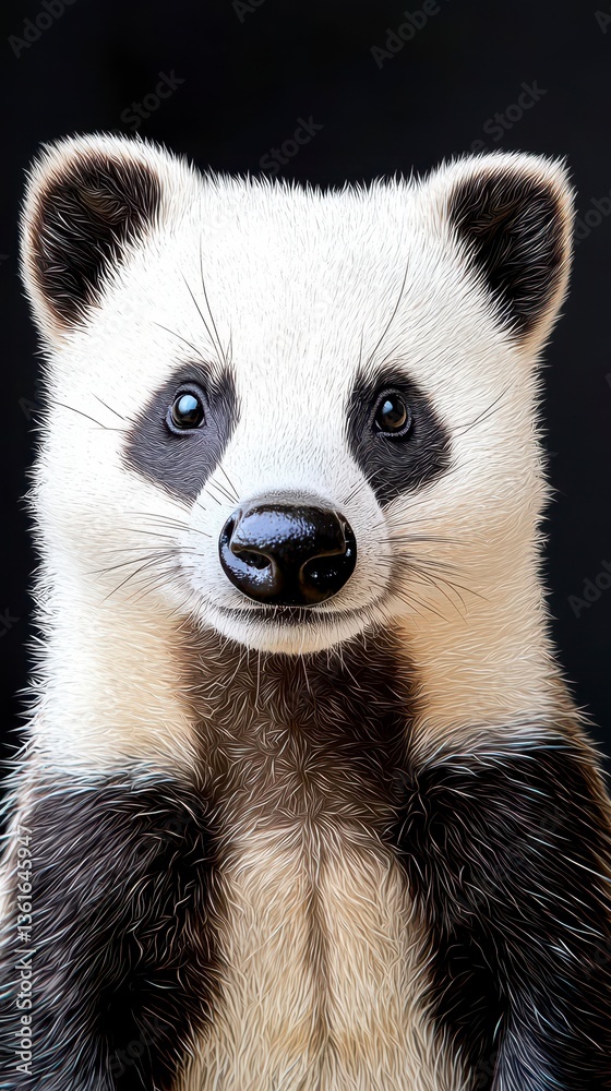 Obraz premium Realistic high-quality panda bear isolated on a bright white background suitable for educational and wildlife projects
