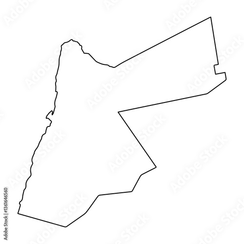 Simple outline map of Jordan isolated on white background