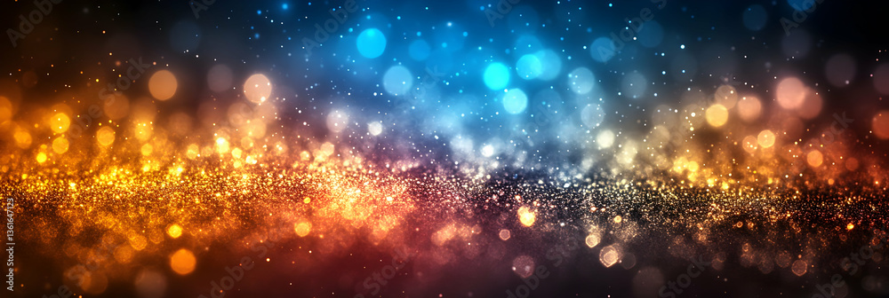 Fototapeta premium Abstract Blue Gold Glitter Background