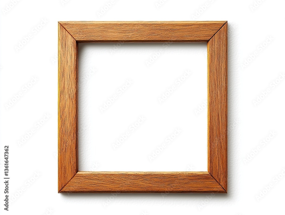 Simple Wooden Picture Frame with White Background, Vector Illustration, Flat Design, High Resolution, Professional Photograph, Small, Thin, Square-Shaped, Isolated, Stock Photo Quality, High Detail Simple Wooden Picture Frame with White Background, Vector Illustration, Flat Design, High Resolution, Professional Photograph, Small, Thin, Square-Shaped, Isolated, Stock Photo Quality, High Detail