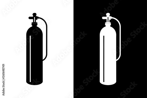 Minimalist Oxygen Tank Silhouette Icon Crisp Vector Graphic.