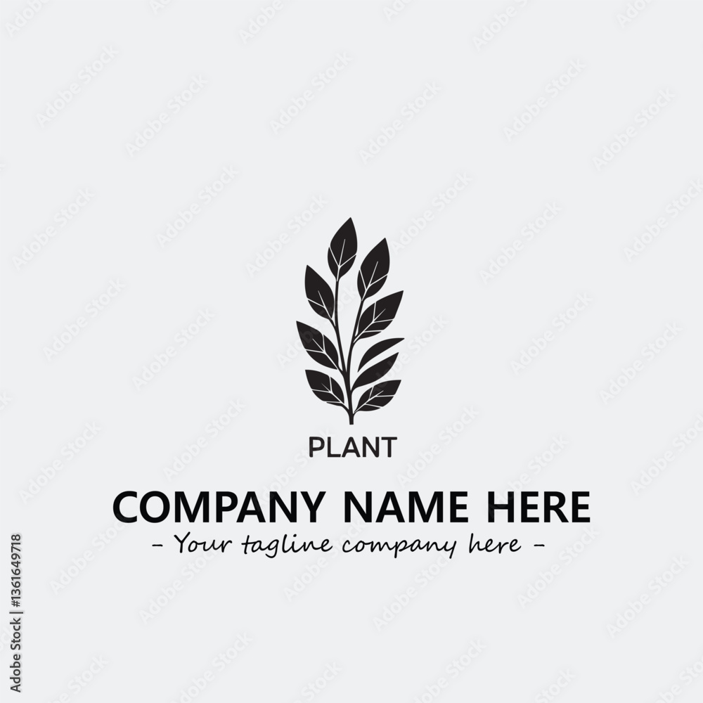 Plant illustration for logo company black and white vector image
Plant illustration for logo company black and white vector image