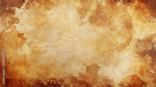 Old paper with brown watercolor-like stains, perfect for vintage designs. Background adds texture and depth to artistic projects or presentation.