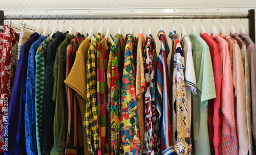 colorful clothes on hangers