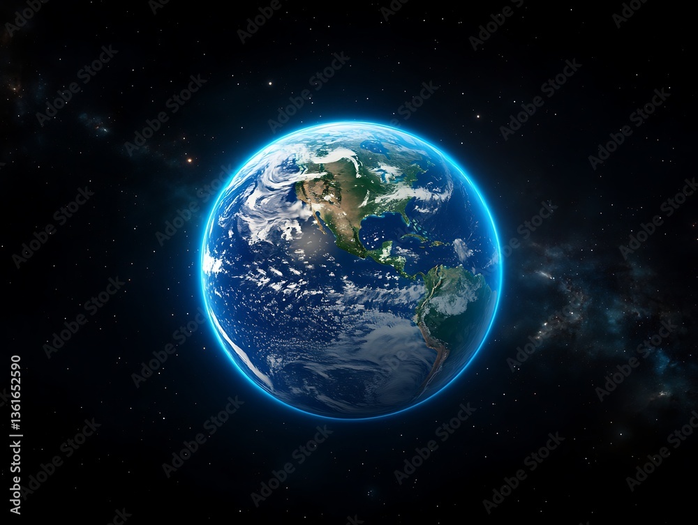 Fototapeta premium Earth from Space, Night Sky