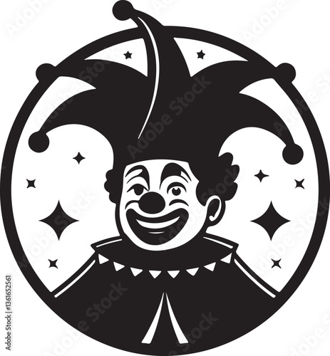 jester hat clown circus logo vector illustration template design.
