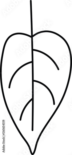 Outline Illustration of a Leaf