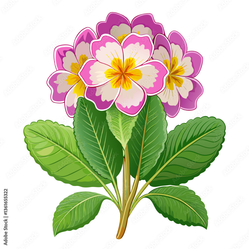 Obraz premium Primrose Flower Vector - High-Quality Graphic Design File for Digital Projects