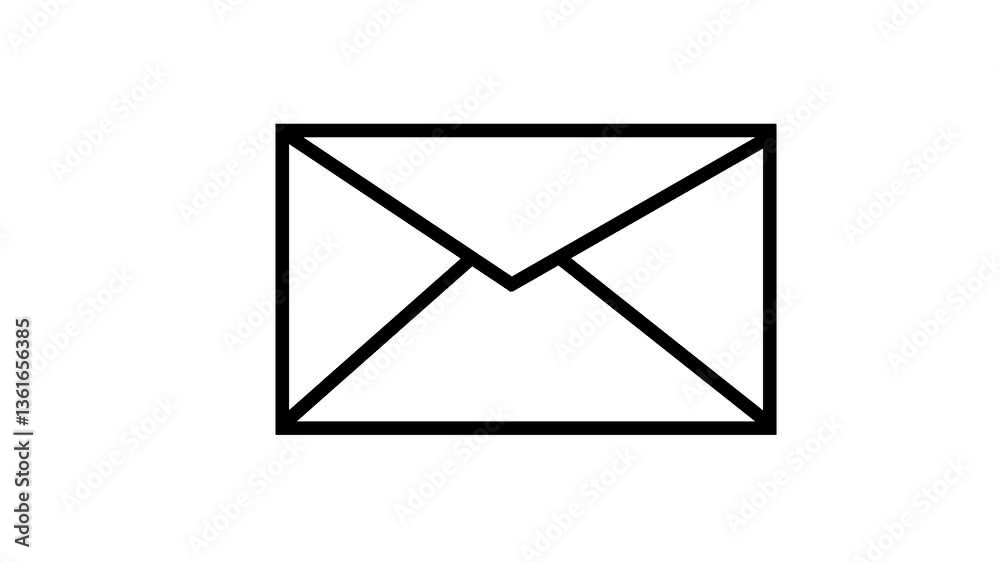 Email , message box icon animated on a white background. Email , message box icon animated on a white background.