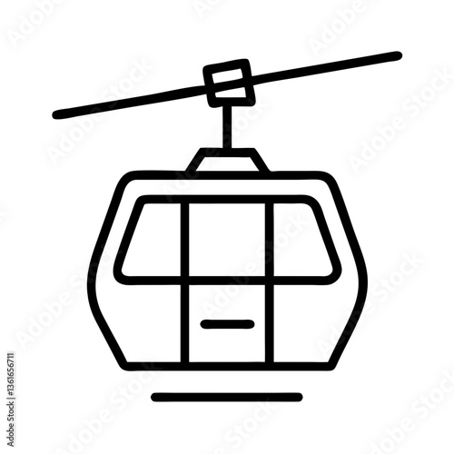 Cable car outline icon for transportation design  