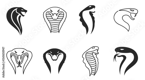  Agressive cobra vector illustration. editable