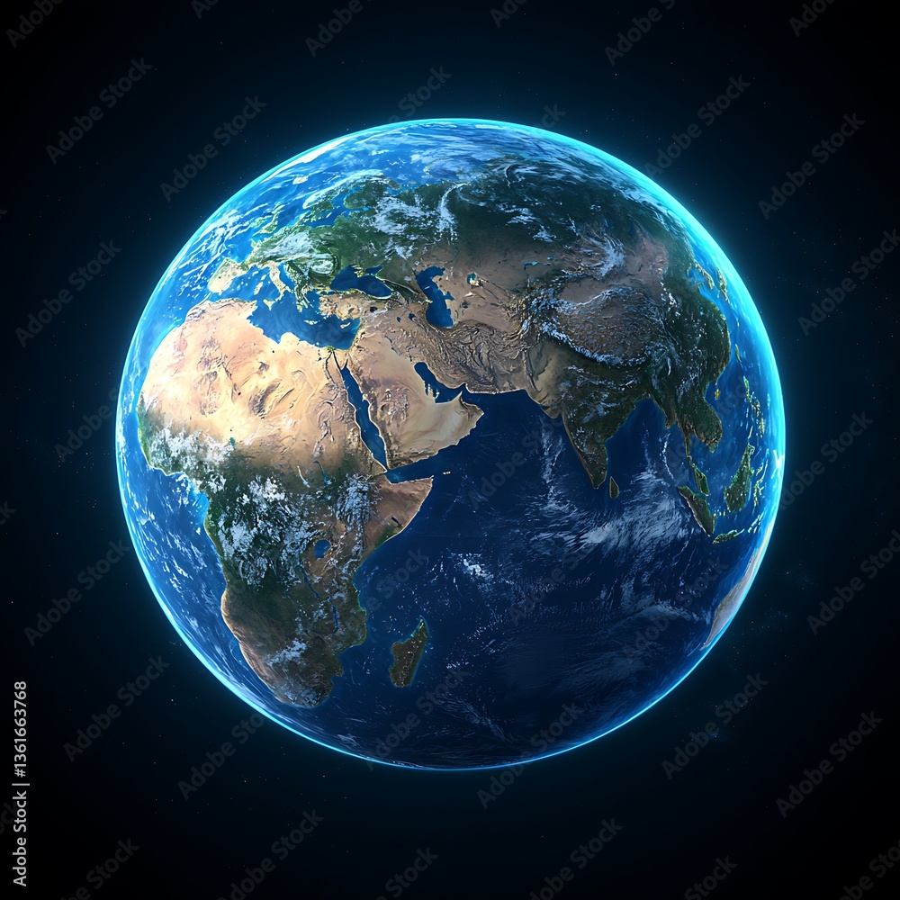 Fototapeta premium Earth Globe with Space Background.