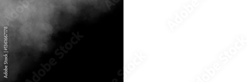 fog, smoke, translucent element for decoration. white clouds, haze, on a transparent and black background	
