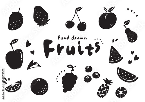 シンプルなフルーツのアイコンセット