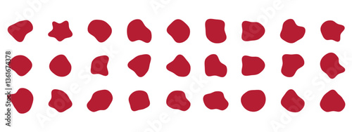 Organic colorful blob shapes. Round abstract organic shape collection. Pebble, drops and stone silhouettes. Random abstract liquid organic irregular blotch shapes.