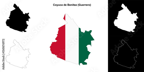 Coyuca de Benitez outline map
