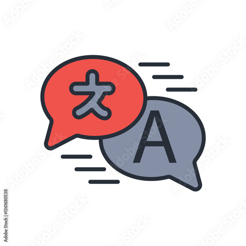 language icon. vector.Editable stroke.linear style sign for use web design,logo.Symbol illustration.