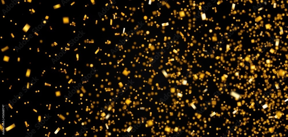 Golden confetti bursts against a dark background, creating a celebratory shower, burst, success Golden confetti bursts against a dark background, creating a celebratory shower, burst, success