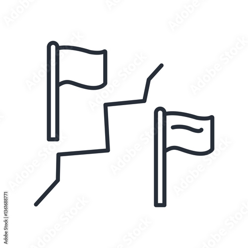 borders country icon. vector.Editable stroke.linear style sign for use web design,logo.Symbol illustration.