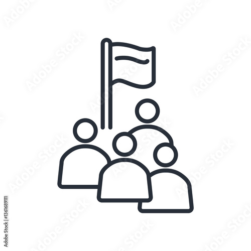 nation icon. vector.Editable stroke.linear style sign for use web design,logo.Symbol illustration.