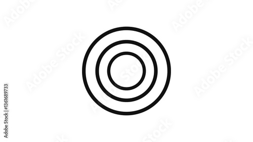 Arrow Target Video Animation Version Lineart Icon in the center of the target for Branding, Ads, Social Media, Website etc