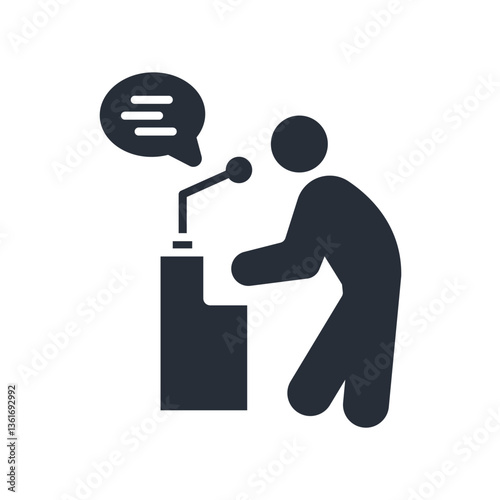 president icon. vector.Editable stroke.linear style sign for use web design,logo.Symbol illustration.