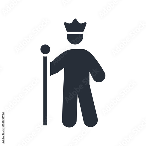 monarchy icon. vector.Editable stroke.linear style sign for use web design,logo.Symbol illustration.
