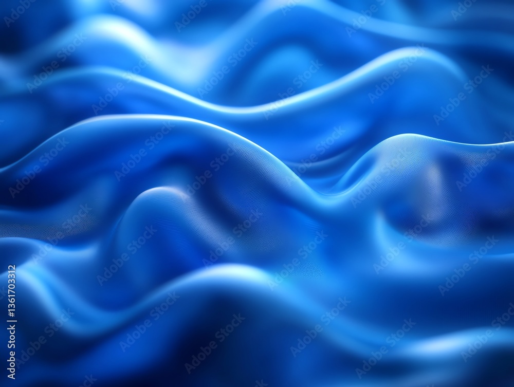 Obraz premium Blue Fabric Abstract Waves Smooth Texture Background Design Backdrop