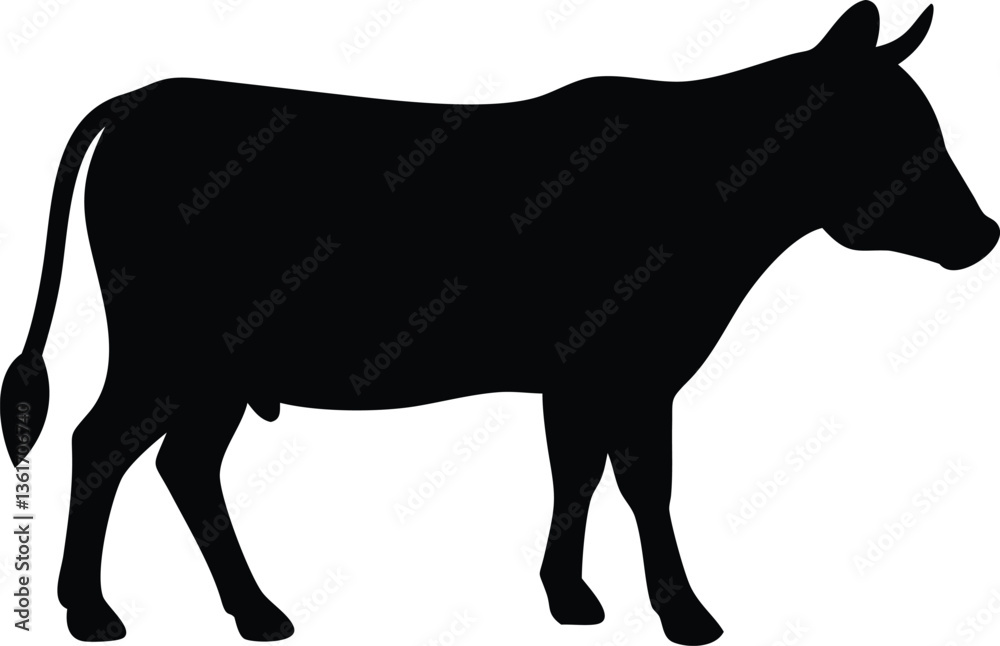 Black Cow Silhouette Vector – Farm Animal Clipart for Logos & Design Black Cow Silhouette Vector – Farm Animal Clipart for Logos & Design