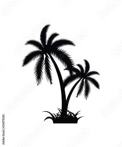 palm tree silhouette vector art illustrator graphic instant download 