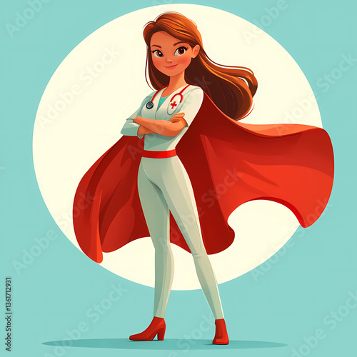 Celebrating nurses week with a modern superhero nurse illustration showcasing strength and care