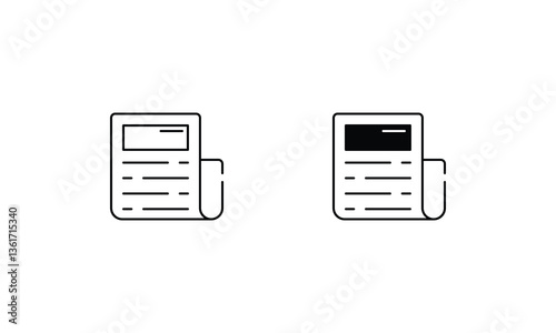 Newspaper icons set vector stock illustration