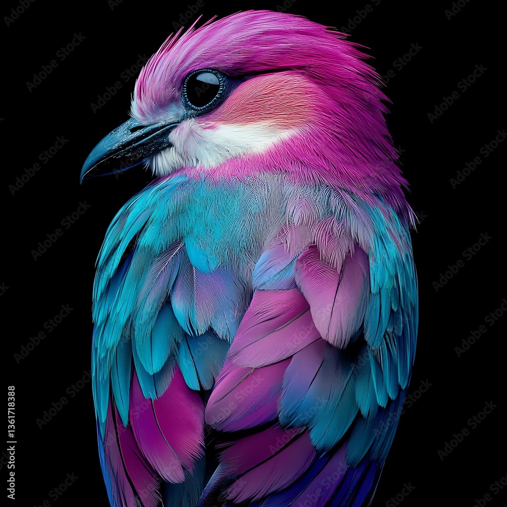 Obraz premium Lilac-breasted Roller Photography with Studio Lighting for Roller Bird Fans and Roller Bird Enthusiasts