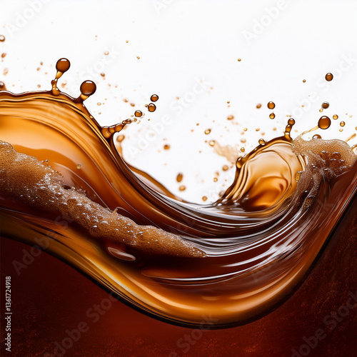 café, clapoter, abattre, chocolat, eau, liquide, abstrait, lait, boire, blanc, café expresso, isolé, éclaboussure, aliment, mouvement, couleur, vague, brun, bouillonner,, noir, nature, Generated image