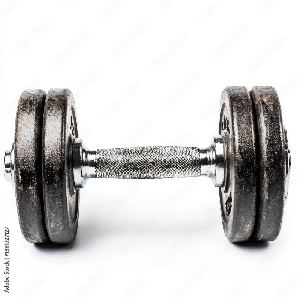 Fototapeta premium big black dumbbell on white background