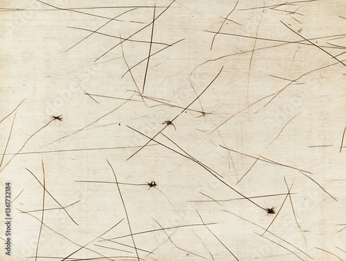 Abstract composition featuring haphazard strands and radiating accents