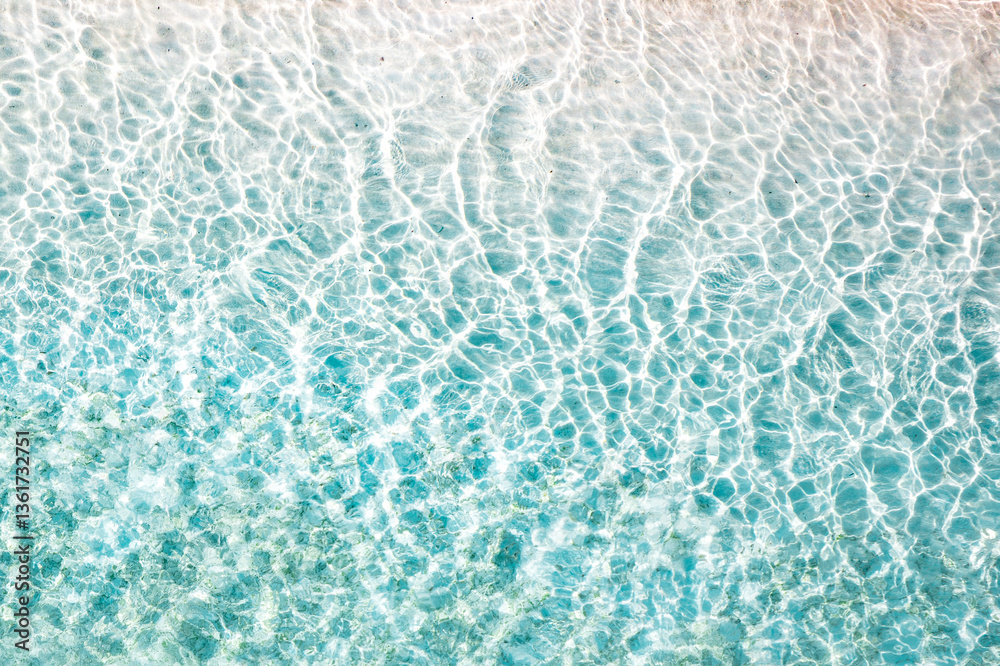 Naklejka premium Water ripples background of tropical blue ocean in Philippines