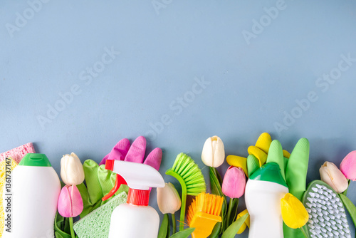 Foto Colorful creative Spring cleaning background