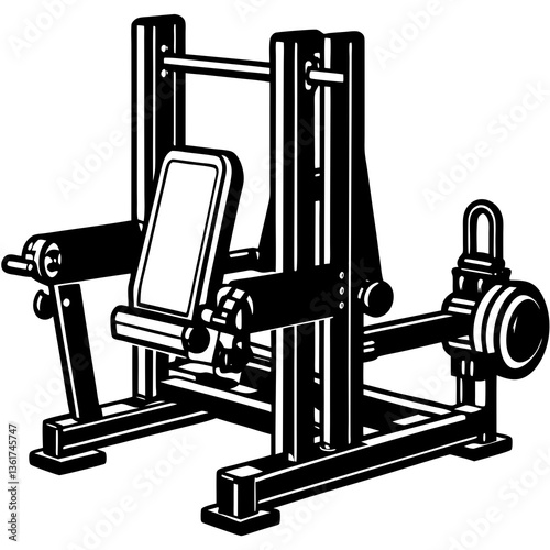 vector illustration of a  leg abductor machine