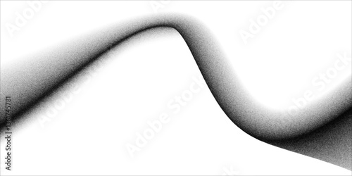 Black and White Gradient Texture Waves. Zigzag Dotted Noise Curve and Wavy Pattern.eps10