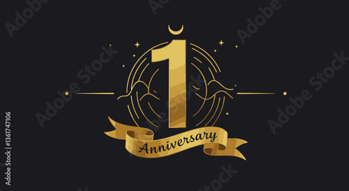 Elegant 1st Anniversary Design: Golden Celebration