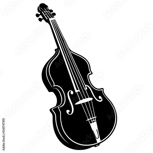 double bass vector illustration