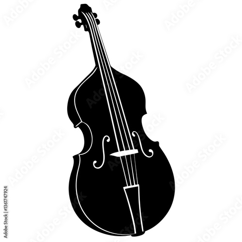 double bass vector illustration